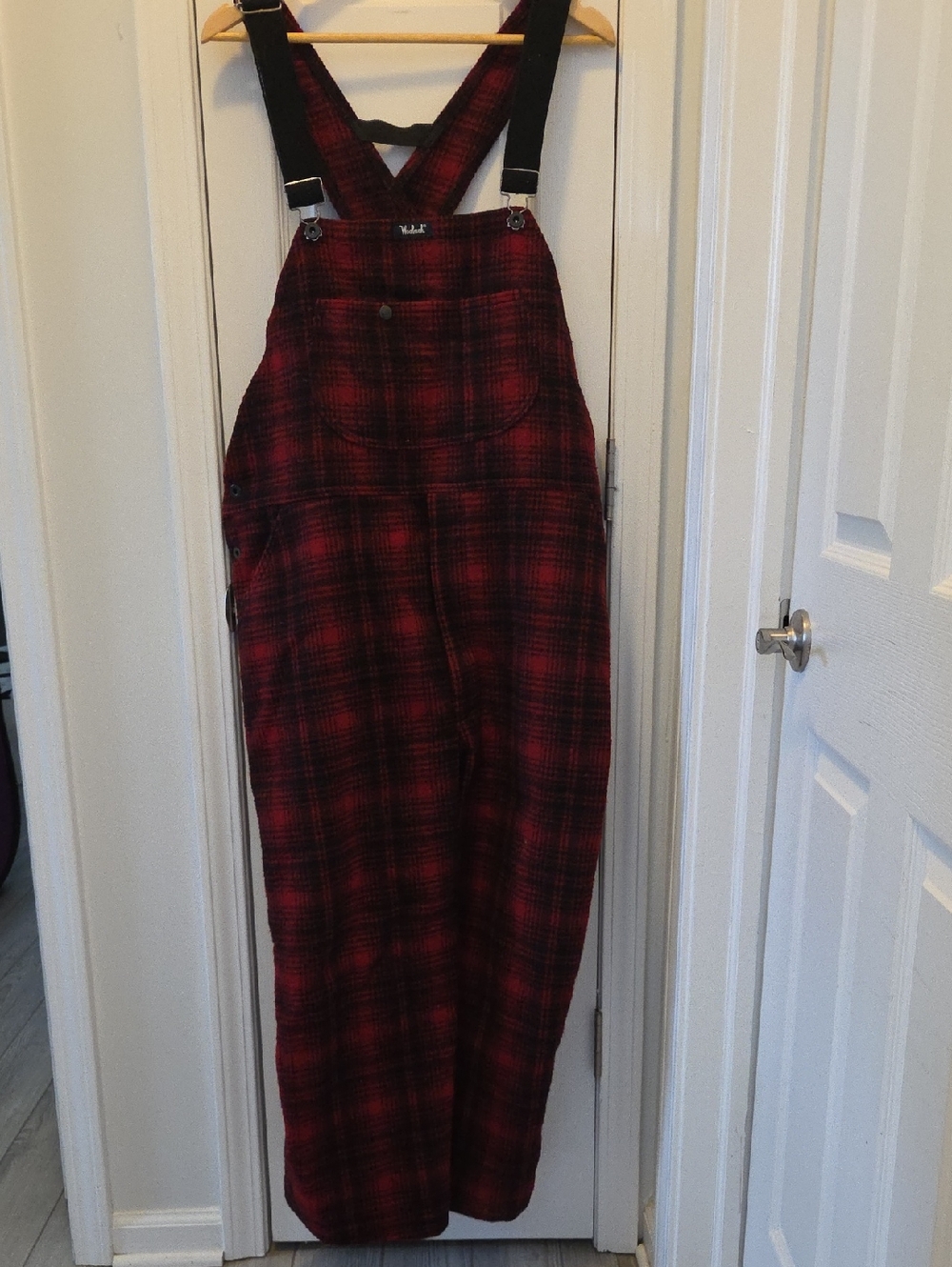 Vintage Woolrich Red Plaid Utility Overalls Size L